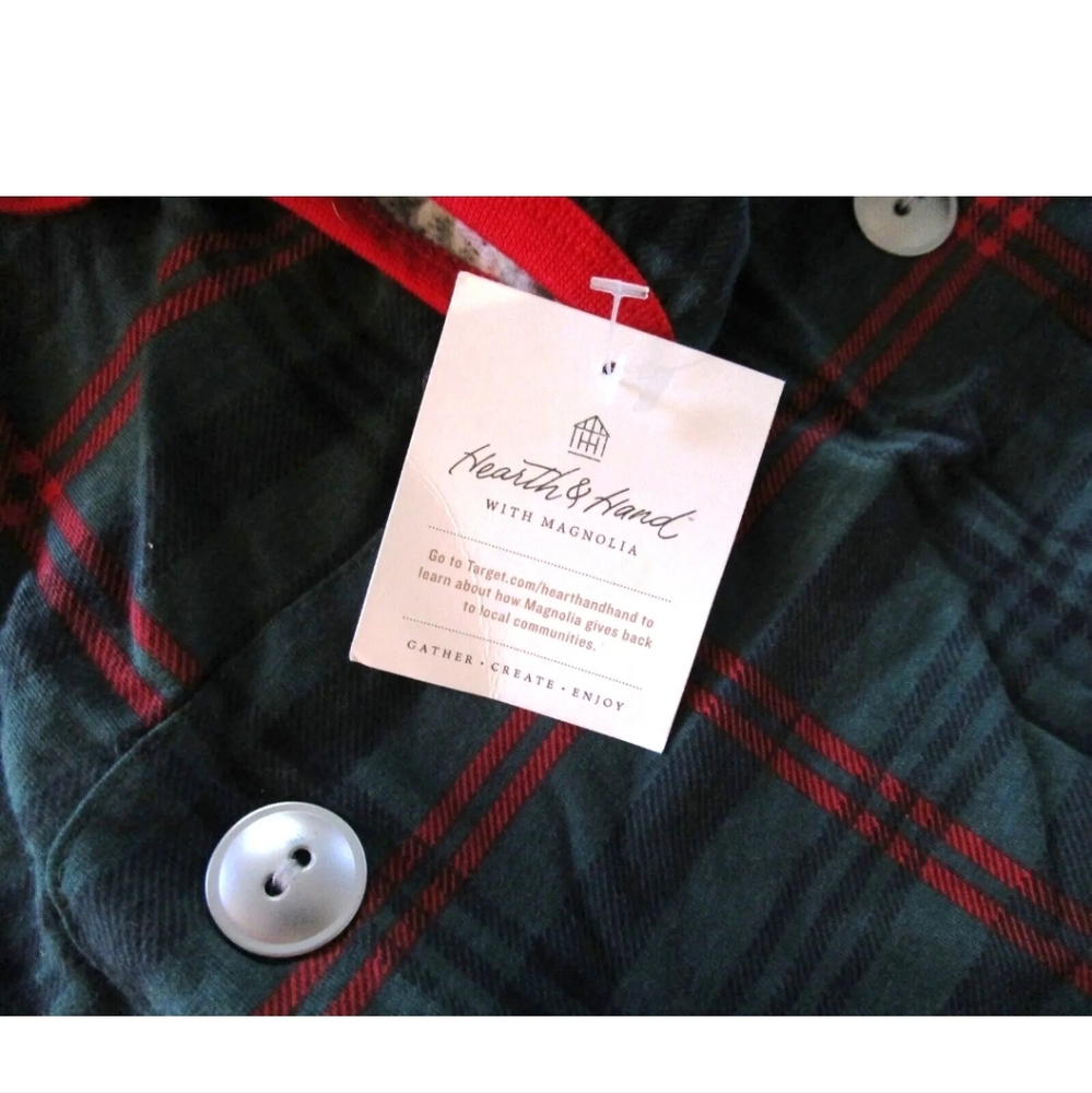 Hearth & Hand With Magnolia - Tartan Plaid Pet PJ Dark Green/Red - Picture 3 of 3